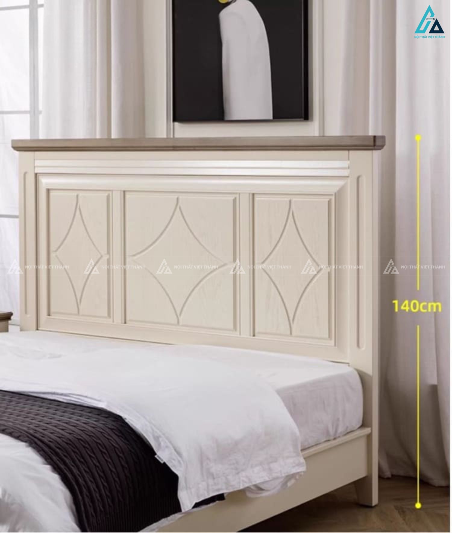 Giường ngủ gỗ tự nhiên phong cách Bắc Âu nhẹ nhàng cho phòng ngủ 3