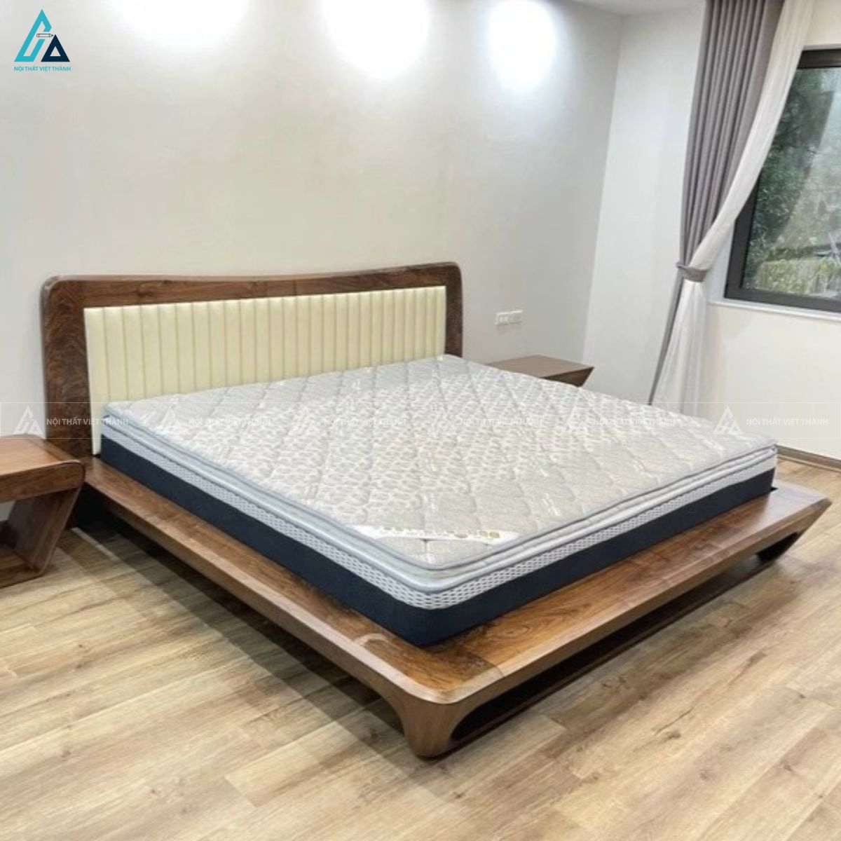 Giường ngủ gỗ tự nhiên kiểu Nhật cao cấp cho phòng ngủ gia đình