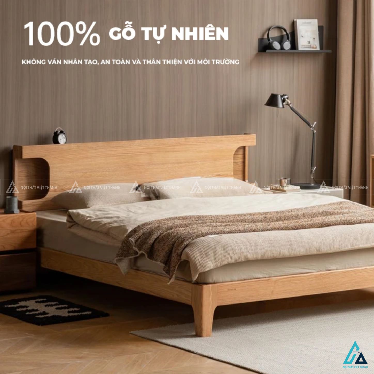 Giường gỗ tự nhiên vẻ đẹp mộc mạc đẳng cấp cho không gian phòng ngủ 1