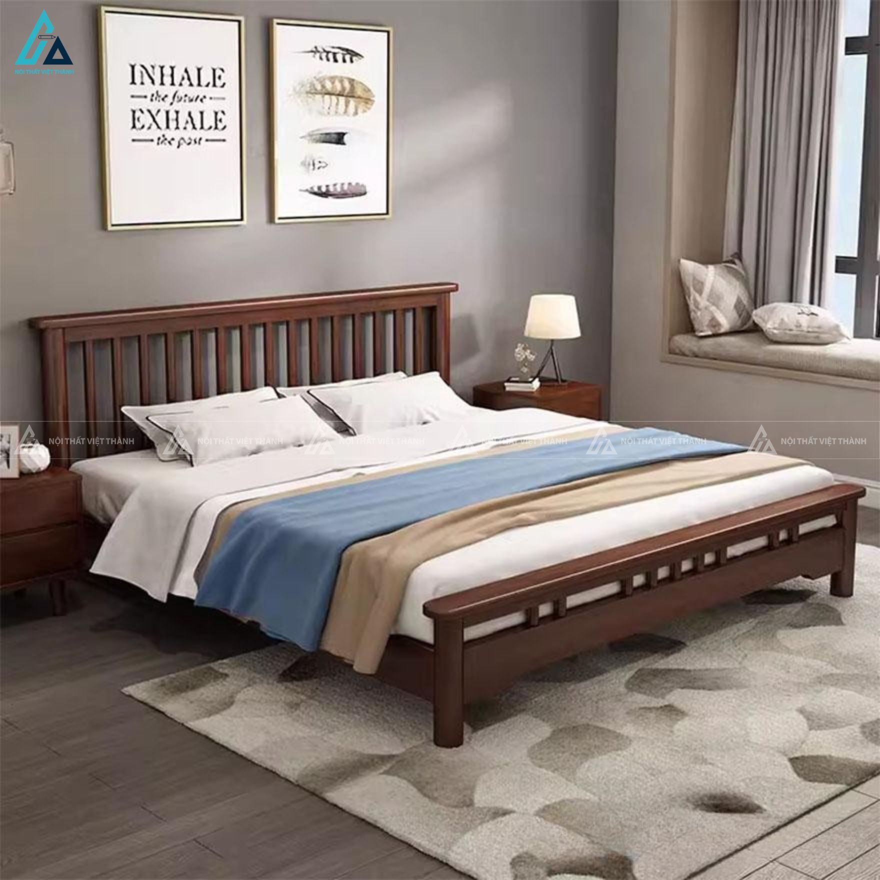 Giường ngủ gỗ tự nhiên tối giản đẳng cấp cho không gian sống đẹp 1