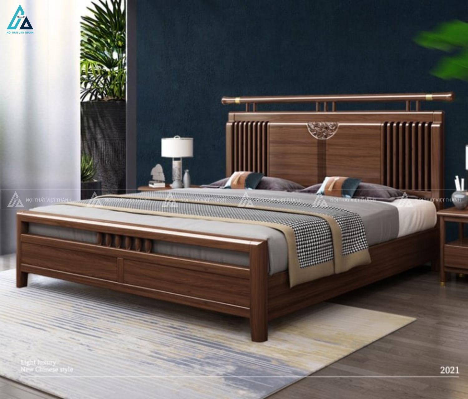 Giường ngủ gỗ tự nhiên thiết kế độc đáo mang đậm vẻ đẹp Á Đông 6
