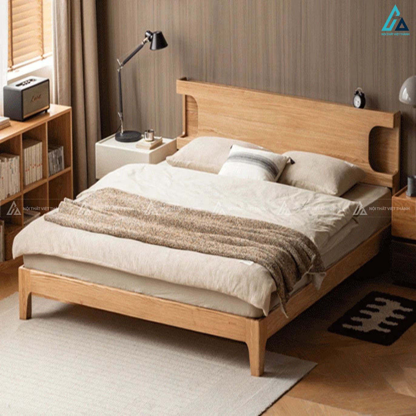 Giường gỗ tự nhiên vẻ đẹp mộc mạc đẳng cấp cho không gian phòng ngủ