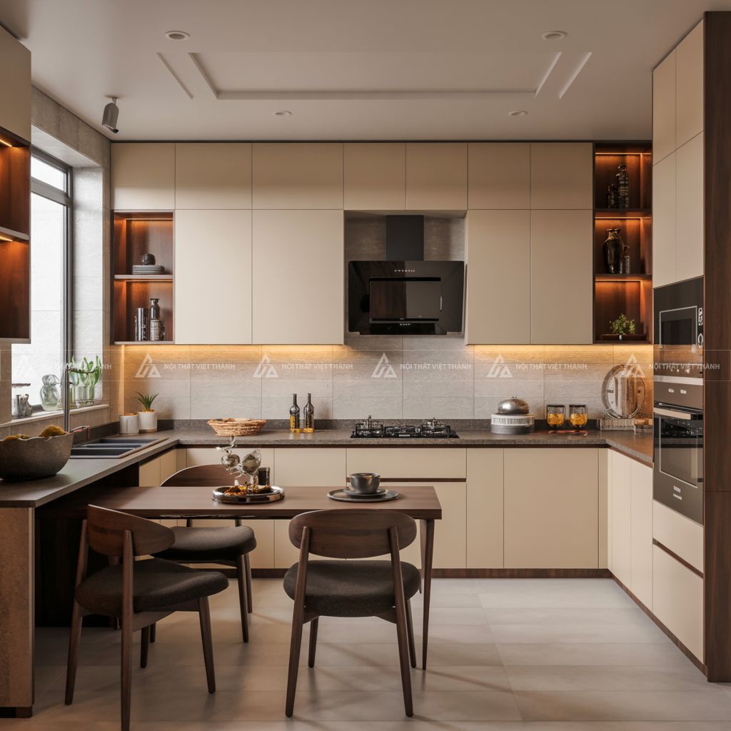 Mẫu bếp cho nhà hướng Nam full nội thất