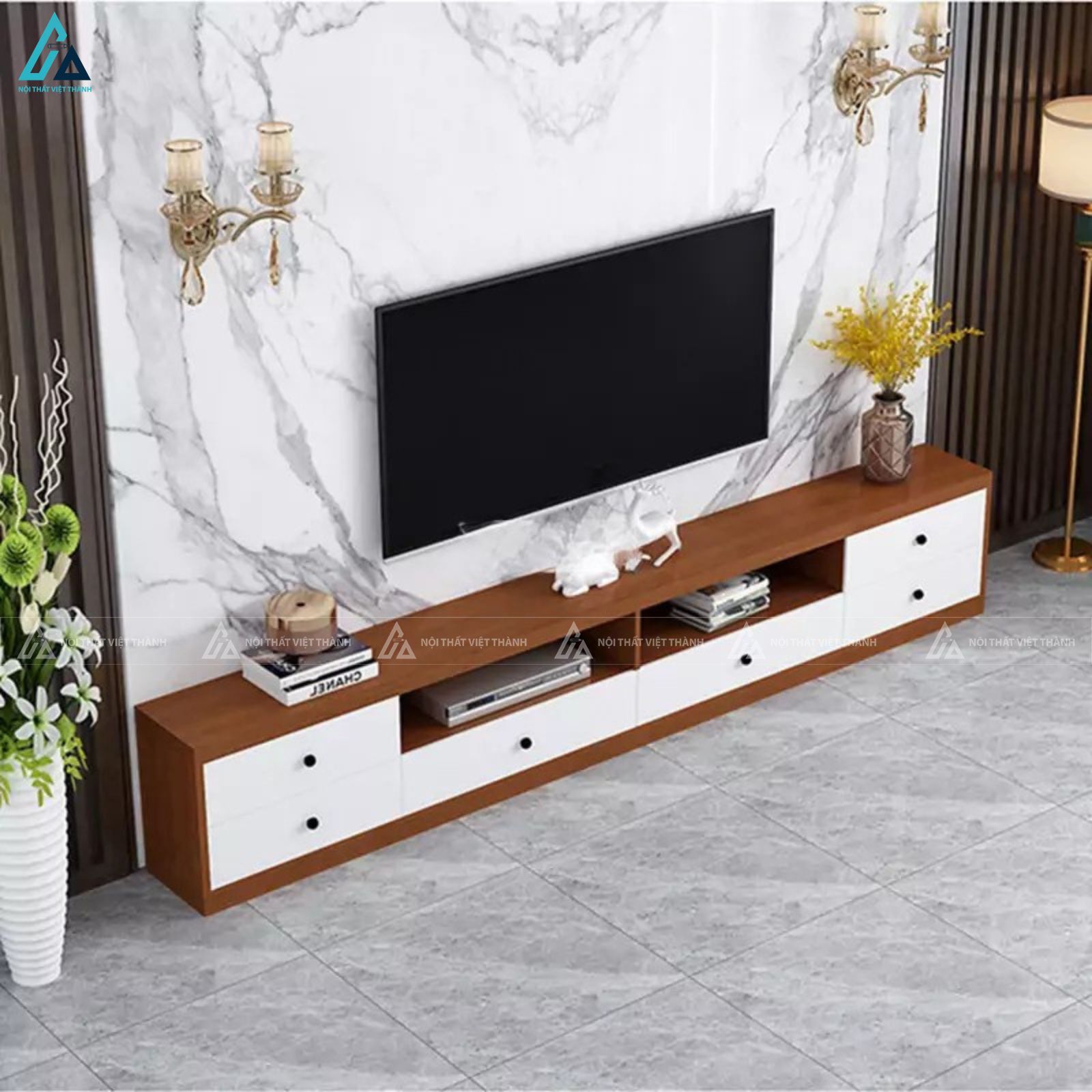 Kệ tivi gỗ công nghiệp hiện đại thiết kế khoa học tiện dụng 1