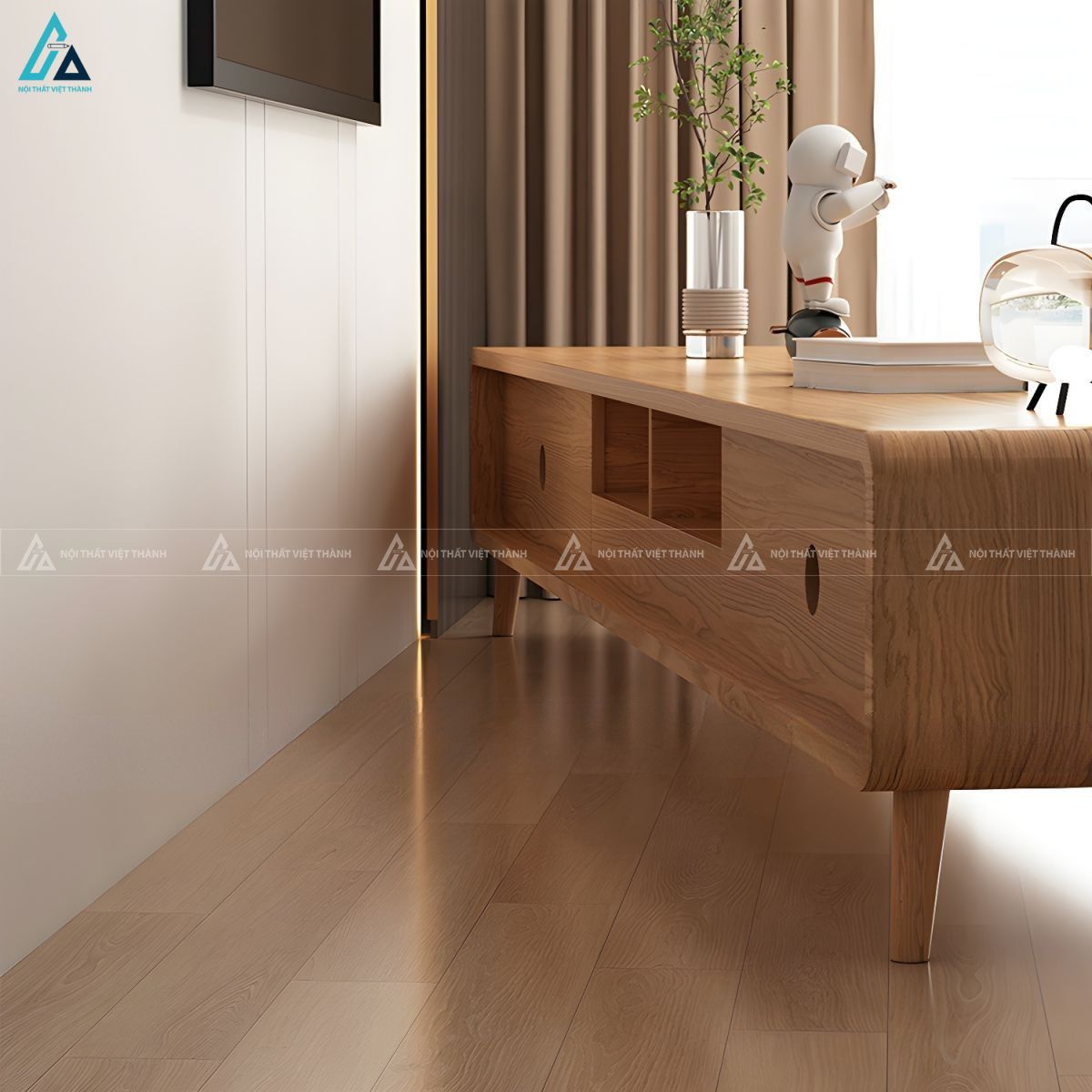 Mẫu kệ tivi gỗ công nghiệp chân cao phong cách hiện đại 3