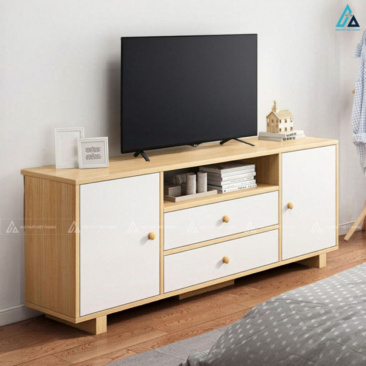 Kệ tivi gỗ công nghiệp kiểu dáng tối giản tinh tế cho gia đình