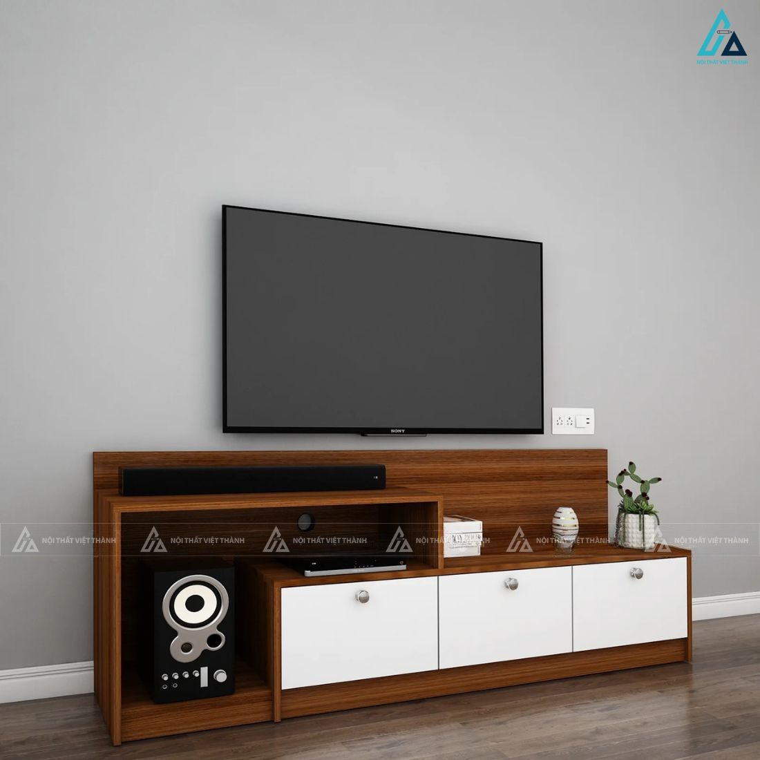 Kệ tivi gỗ công nghiệp thiết kế ngăn kéo thông minh sang trọng 1