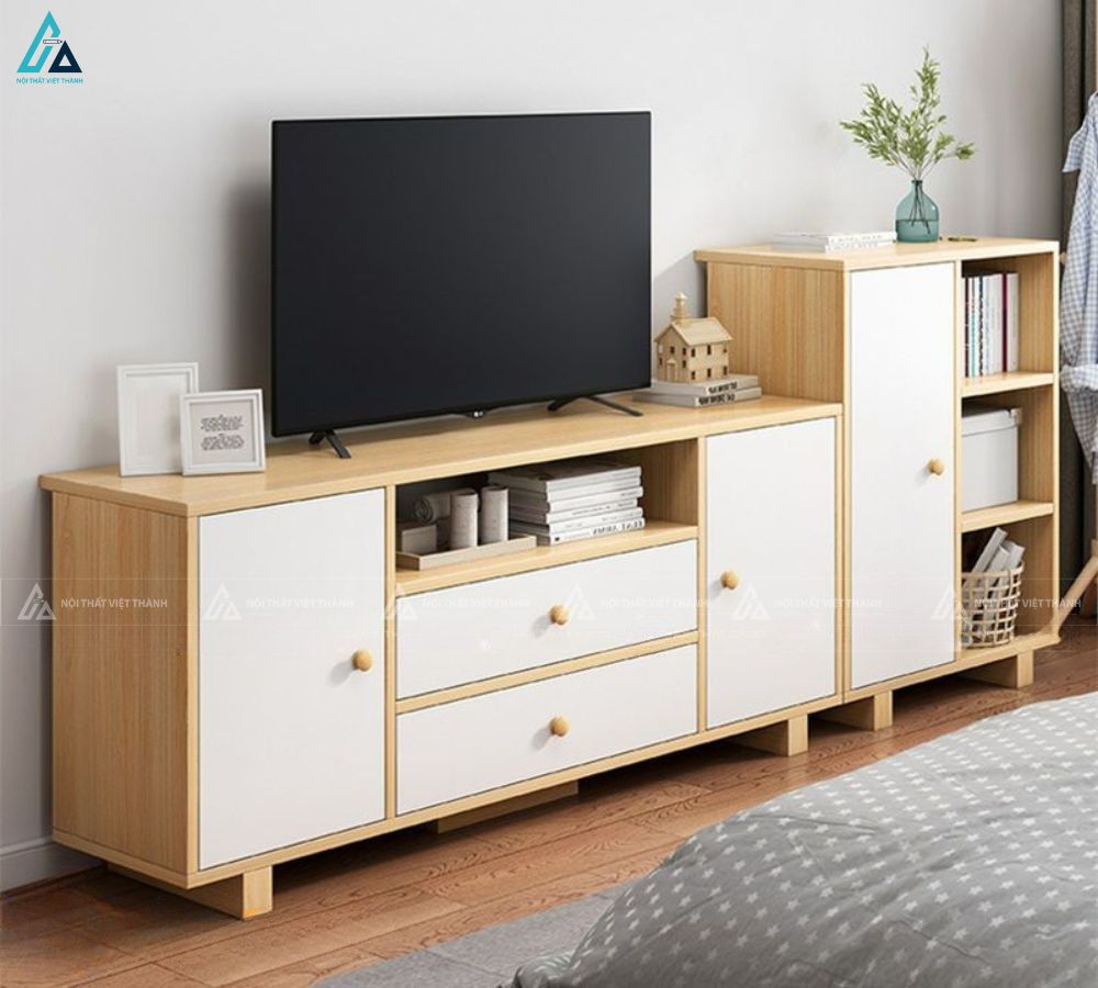 Kệ tivi gỗ công nghiệp kiểu dáng tối giản tinh tế cho gia đình 2