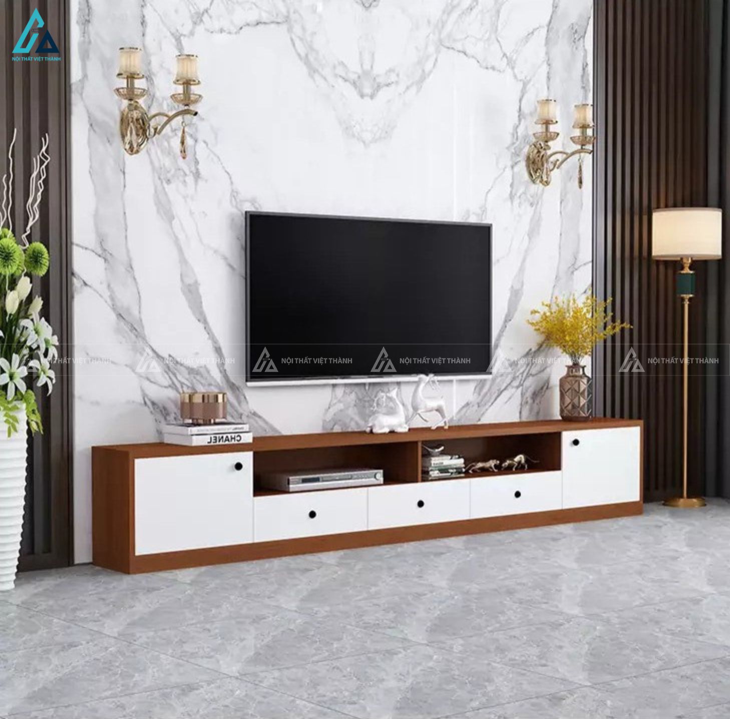 Kệ tivi gỗ công nghiệp hiện đại thiết kế khoa học tiện dụng 5