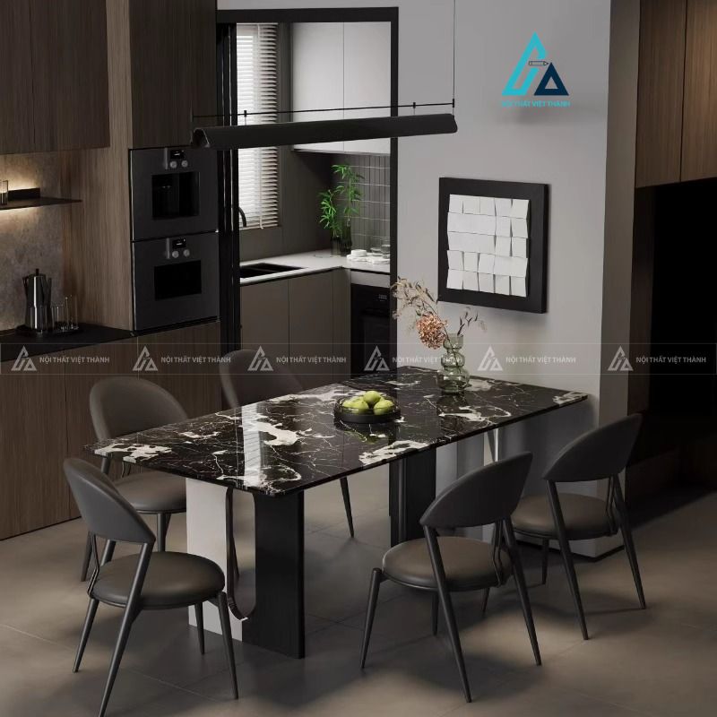 Bộ bàn ăn mặt đá 6 ghế cao cấp thiết kế hiện đại sang trọng 2