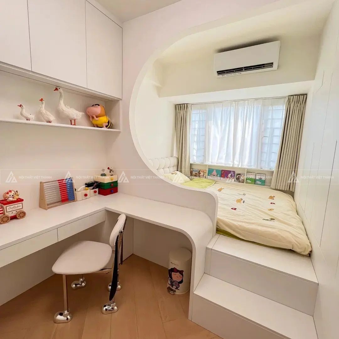 Mẫu giường kết hợp bàn học trong không gian hạn chế