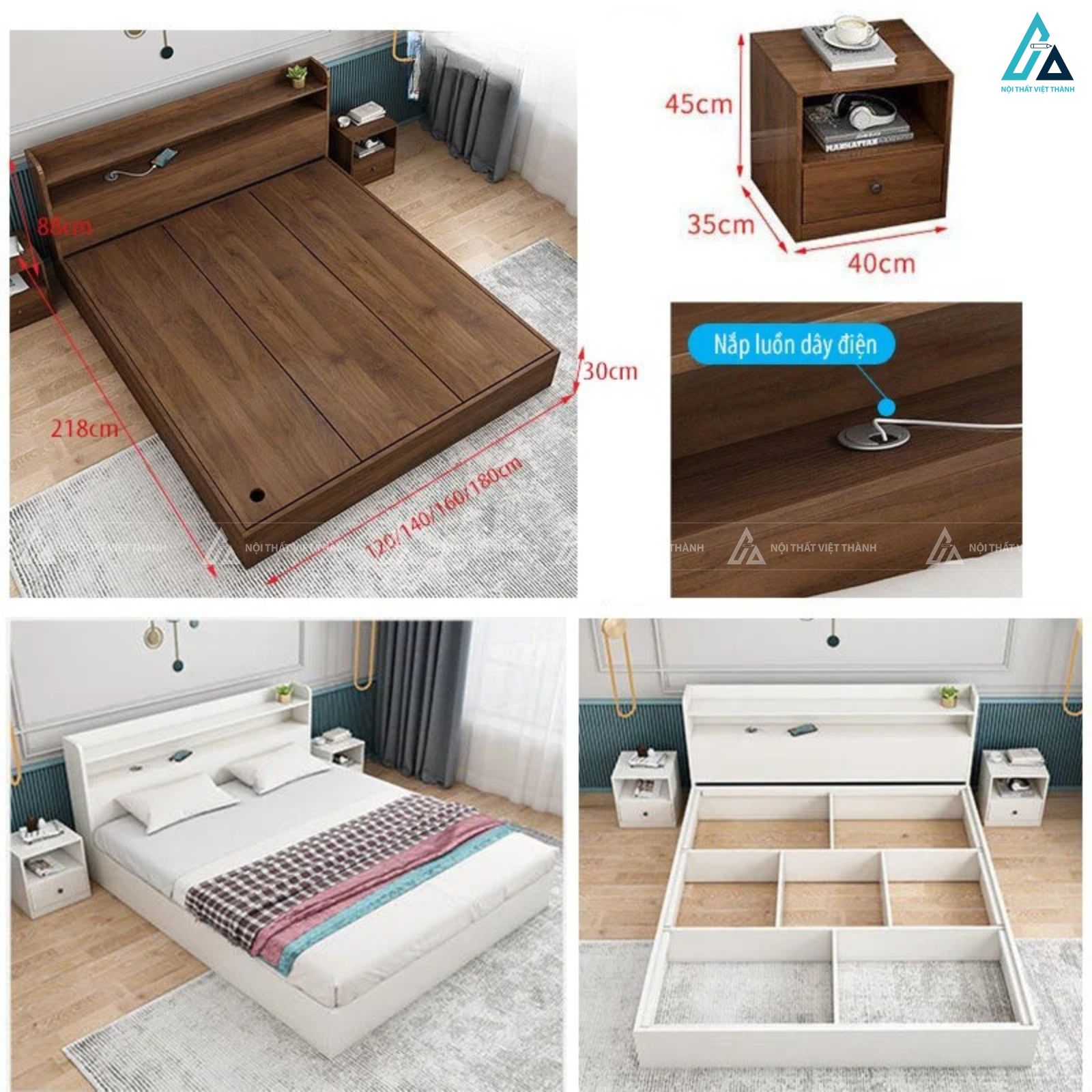 Giường ngủ gỗ công nghiệp phong cách tối giản cho phòng ngủ ấm cúng 3