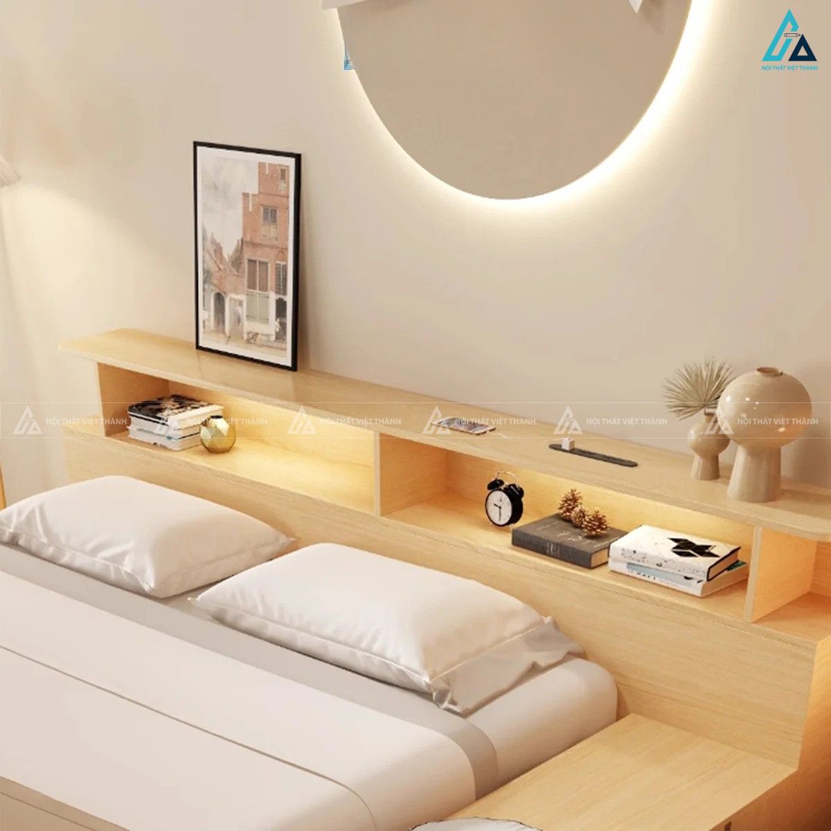 Giường ngủ gỗ công nghiệp phong cách tối giản cho phòng ngủ ấm cúng 2