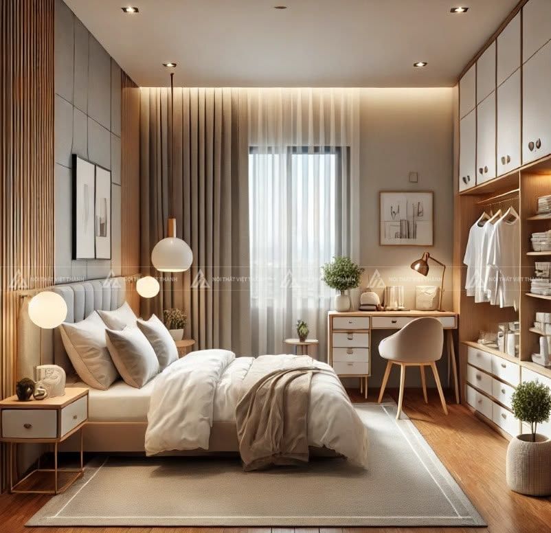 Mẫu phòng ngủ 20m2 rộng chung cư