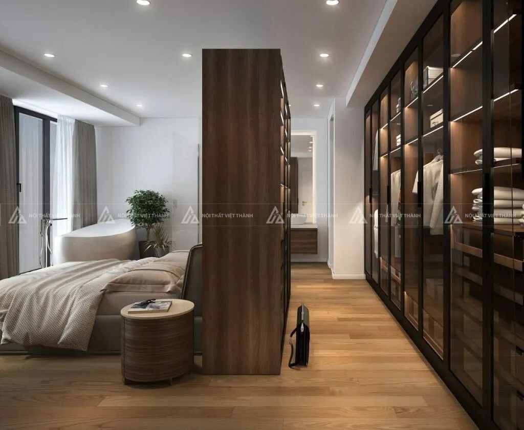 Mẫu phòng ngủ có phòng thay đồ phong cách luxyry