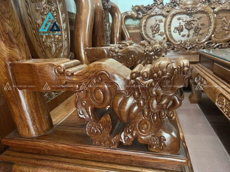 Bộ bàn ghế nghê phượng chạm khắc tinh xảo cho phòng khách 1
