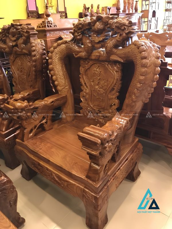 Bộ bàn ghế salon chạm rồng sang trọng cho không gian phòng khách 1