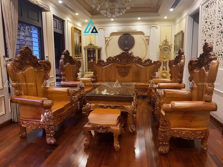 Bộ bàn ghế phòng khách sang trọng chạm khắc đỉnh cao