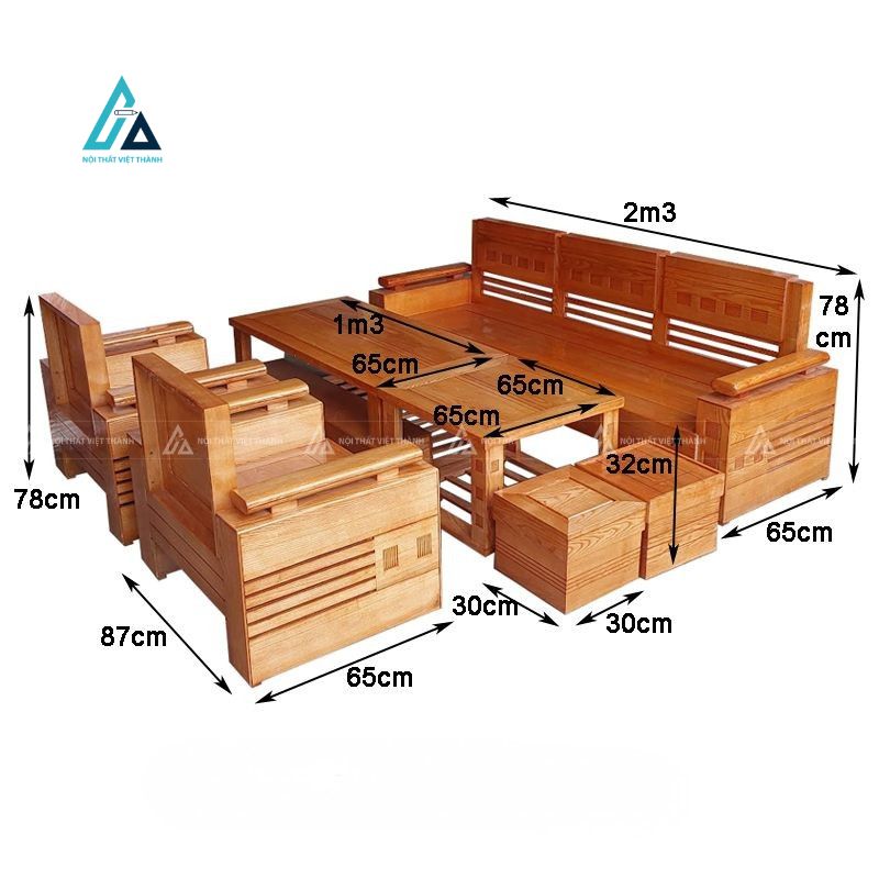 Bộ salon gỗ tối giản mang nét thanh lịch cho phòng khách nhỏ 3