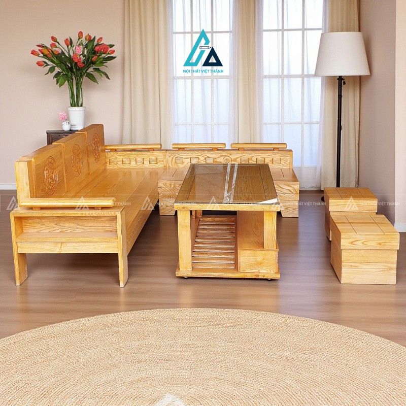 Bộ salon góc hiện đại tối ưu không gian tiếp khách gia đình 2