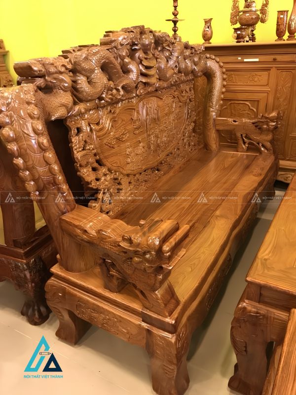 Bộ bàn ghế salon chạm rồng sang trọng cho không gian phòng khách 2