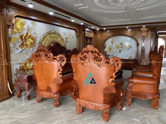 Bộ bàn ghế salon chạm khắc cầu kỳ đẳng cấp cho phòng khách 3