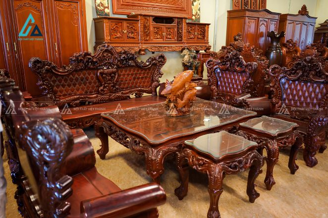 Bộ salon chạm khắc sang trọng nâng tầm đẳng cấp phòng khách