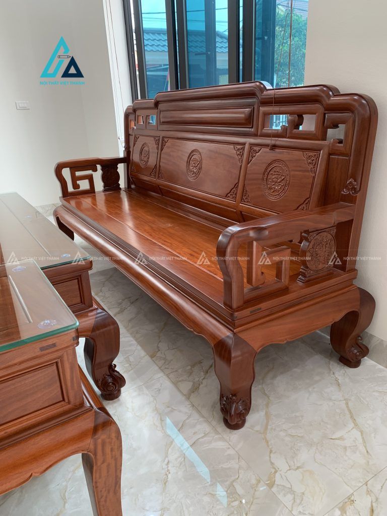 Bộ salon gỗ hương vân sang trọng kiến tạo không gian quý phái 3
