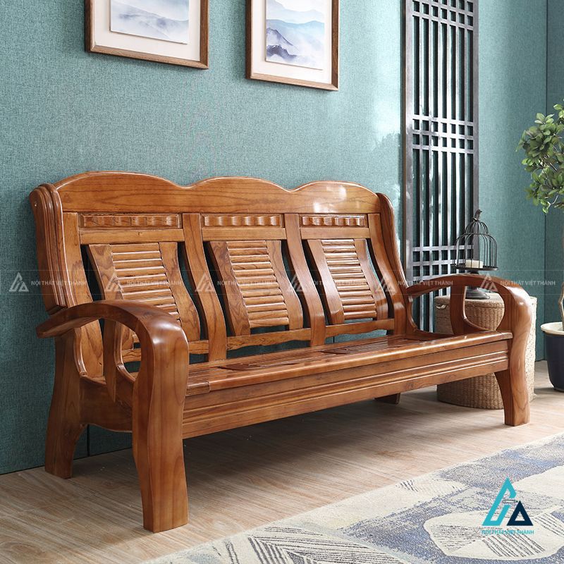 Salon thiết kế tựa lưng nan cong sang trọng cho phòng khách 3