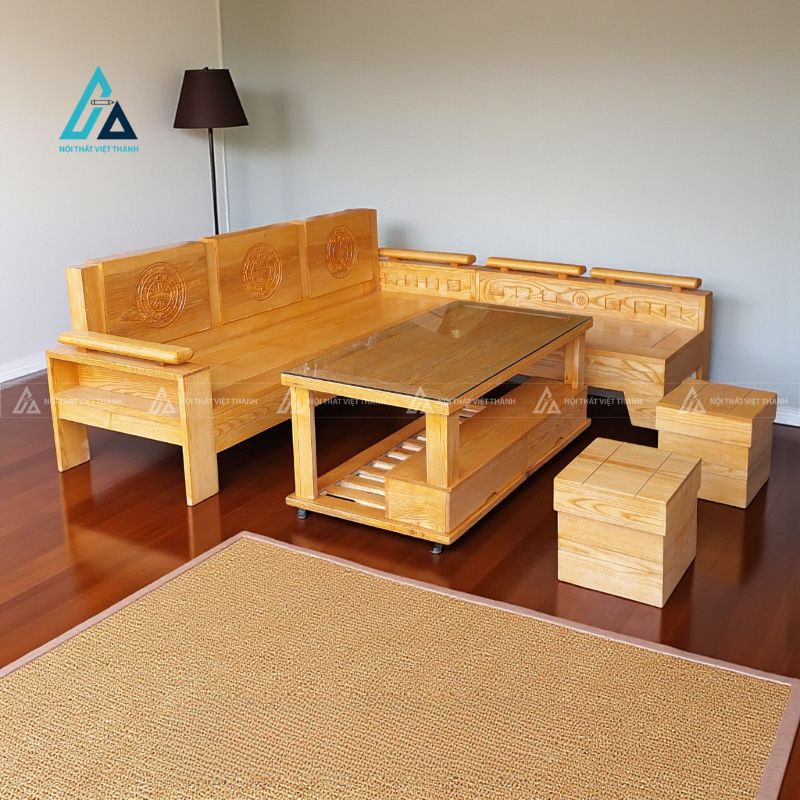 Bộ salon góc hiện đại tối ưu không gian tiếp khách gia đình 4