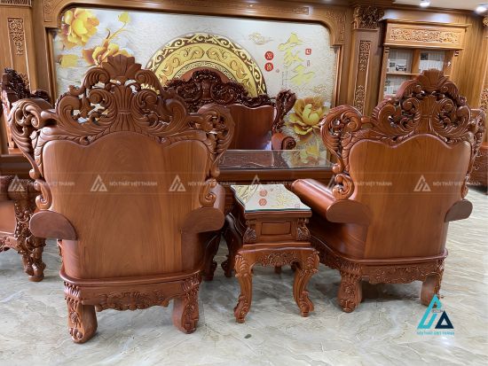 Bộ bàn ghế salon chạm khắc cầu kỳ đẳng cấp cho phòng khách 4