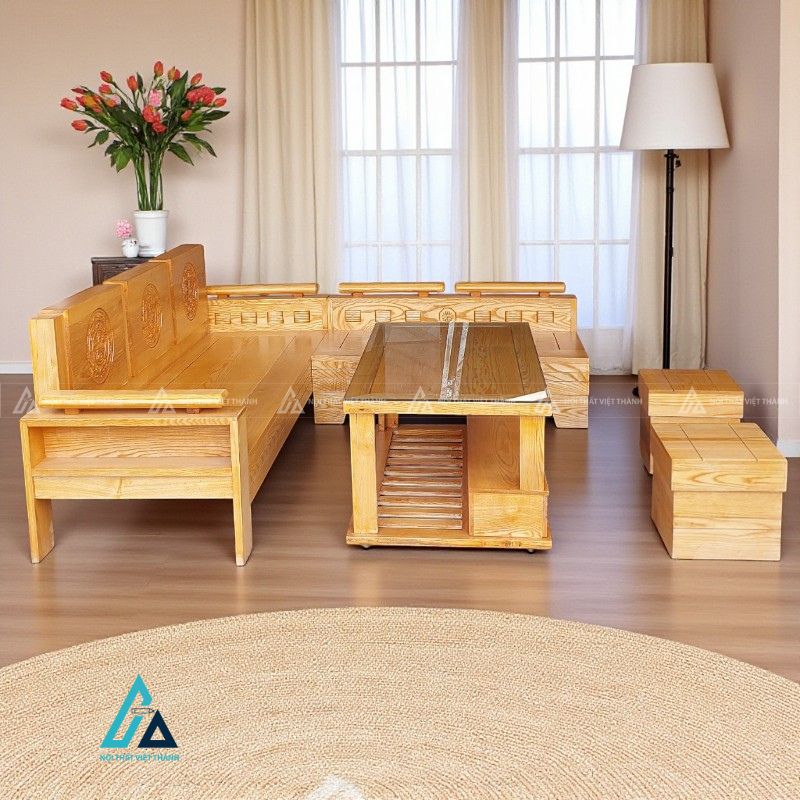 Bộ salon góc hiện đại tối ưu không gian tiếp khách gia đình 5