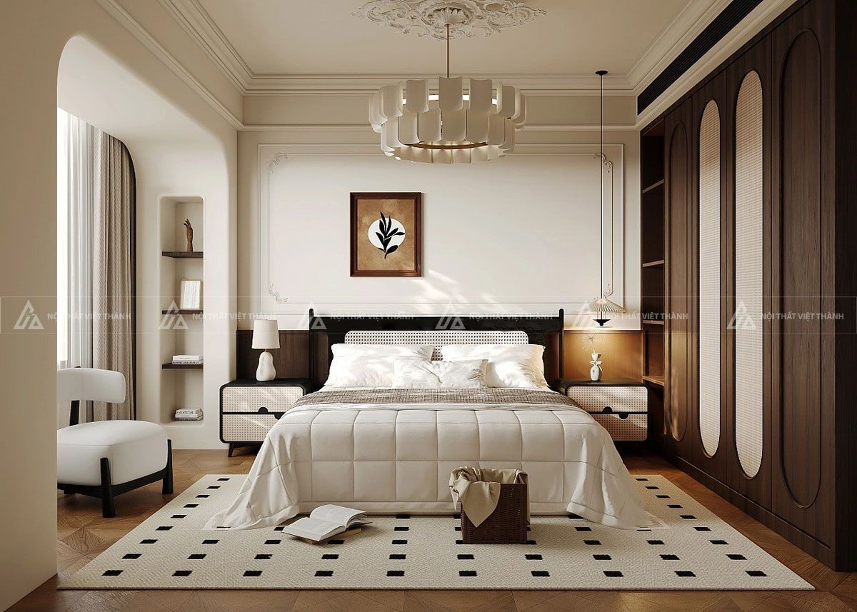 Mẫu thiết kế phòng ngủ 20m2 đầy đủ tiện nghi