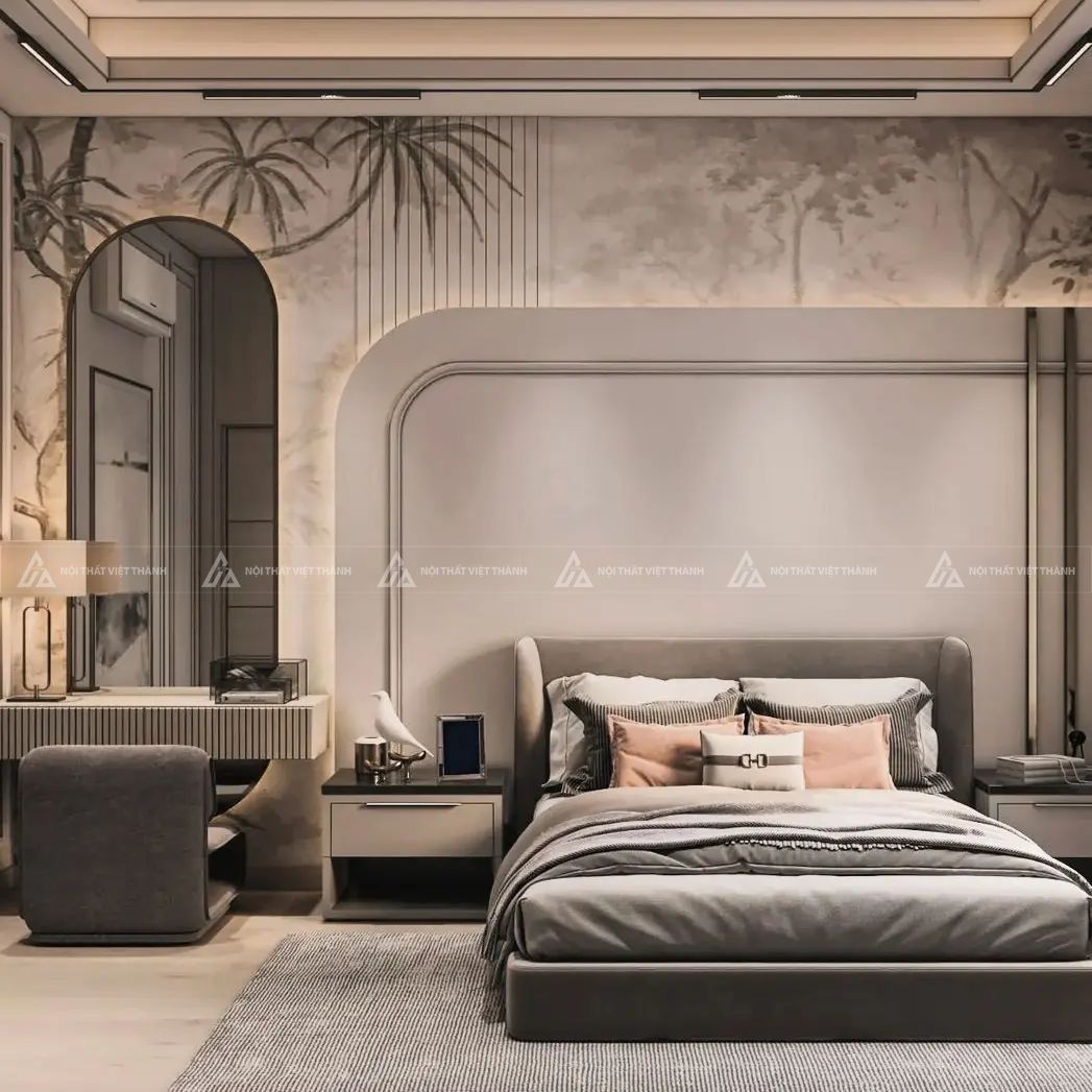 Mẫu phòng ngủ 20m2 phong cách hiện đại tối giản