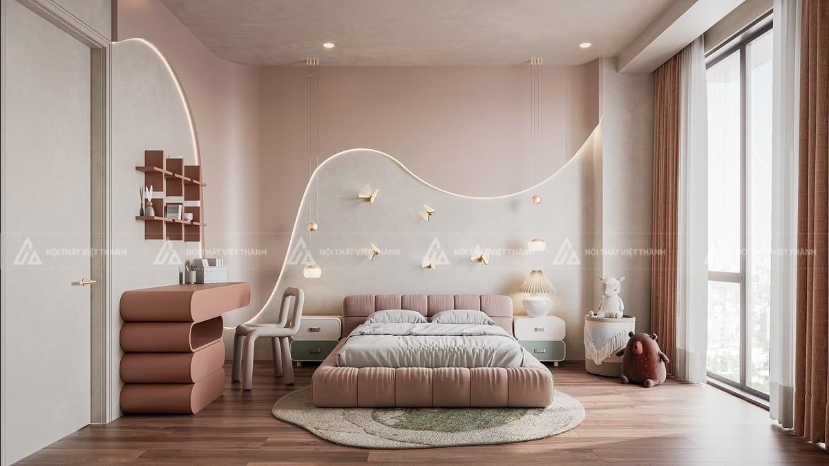 Mẫu phòng ngủ 20m2 kết hợp ánh sáng