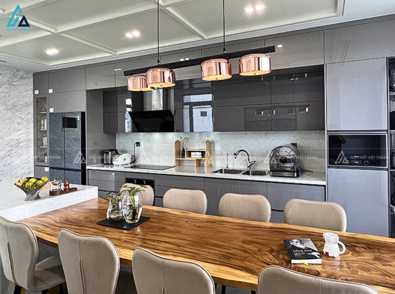 Tủ bếp acrylic bóng gương thời thượng thiết kế chuyên nghiệp đẳng cấp