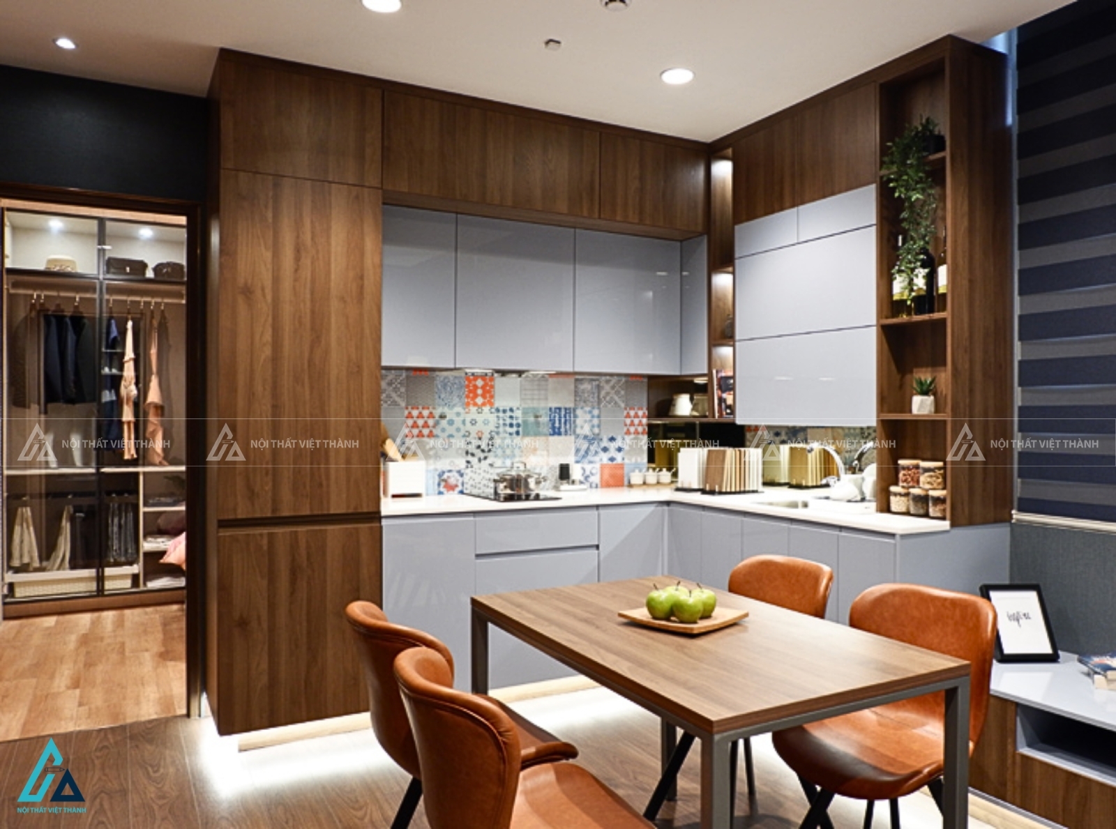 Bộ tủ bếp acrylic cao cấp phối màu ấn tượng đẳng cấp sang trọng