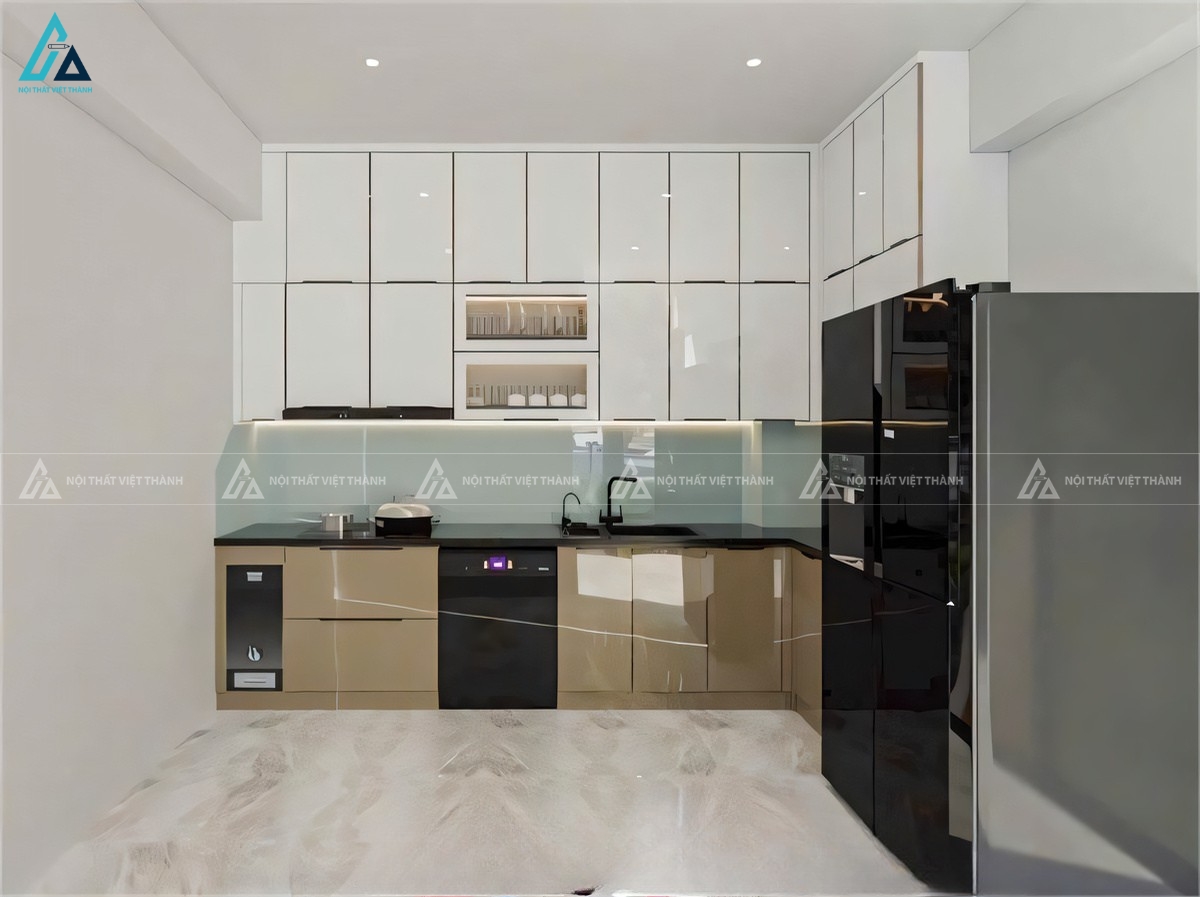 Bộ tủ bếp cánh kính cao cấp phối mặt đá sang trọng đẳng cấp 3