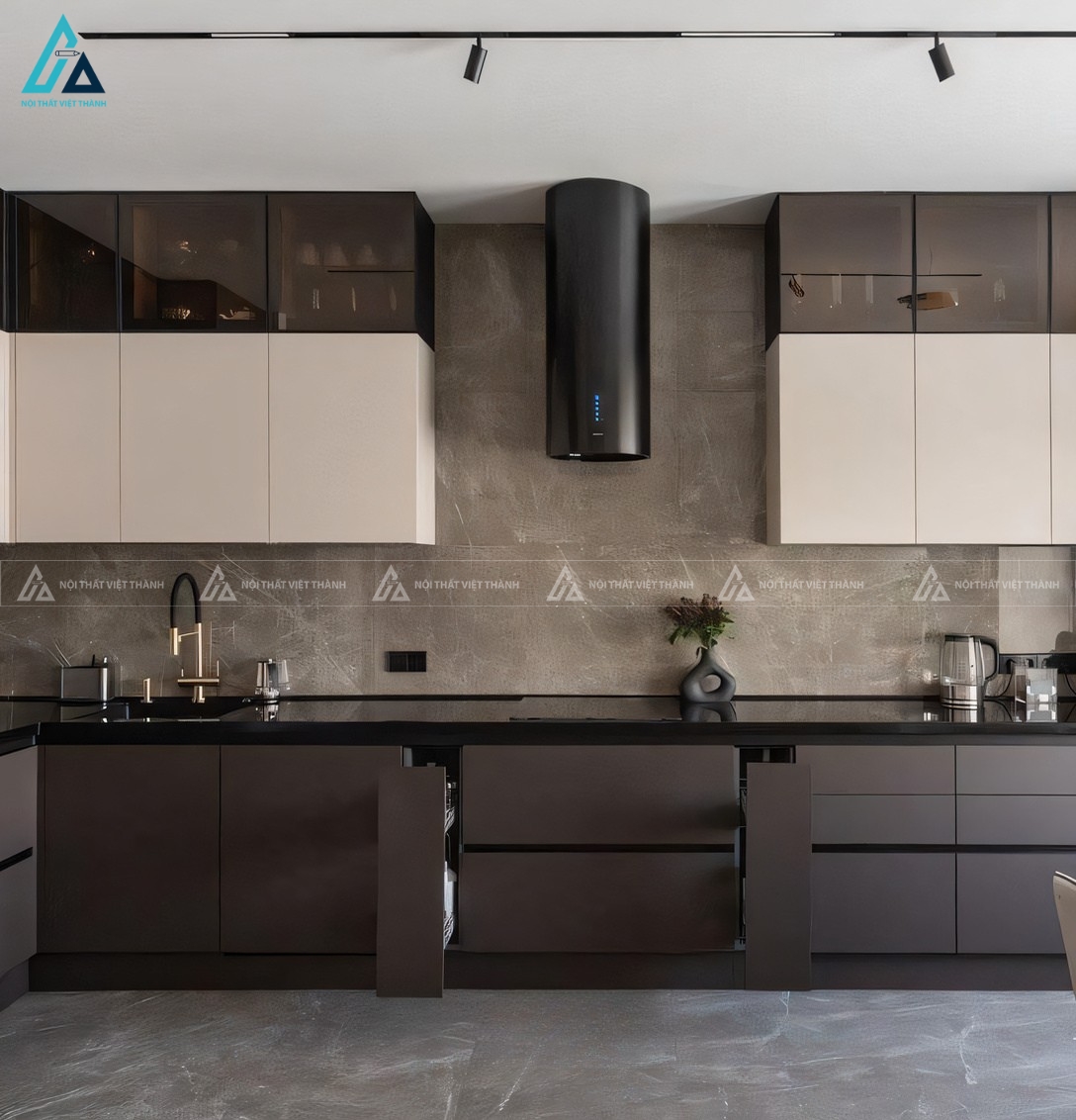 Bộ tủ bếp cánh kính thiết bị thông minh đầy đủ công năng 5