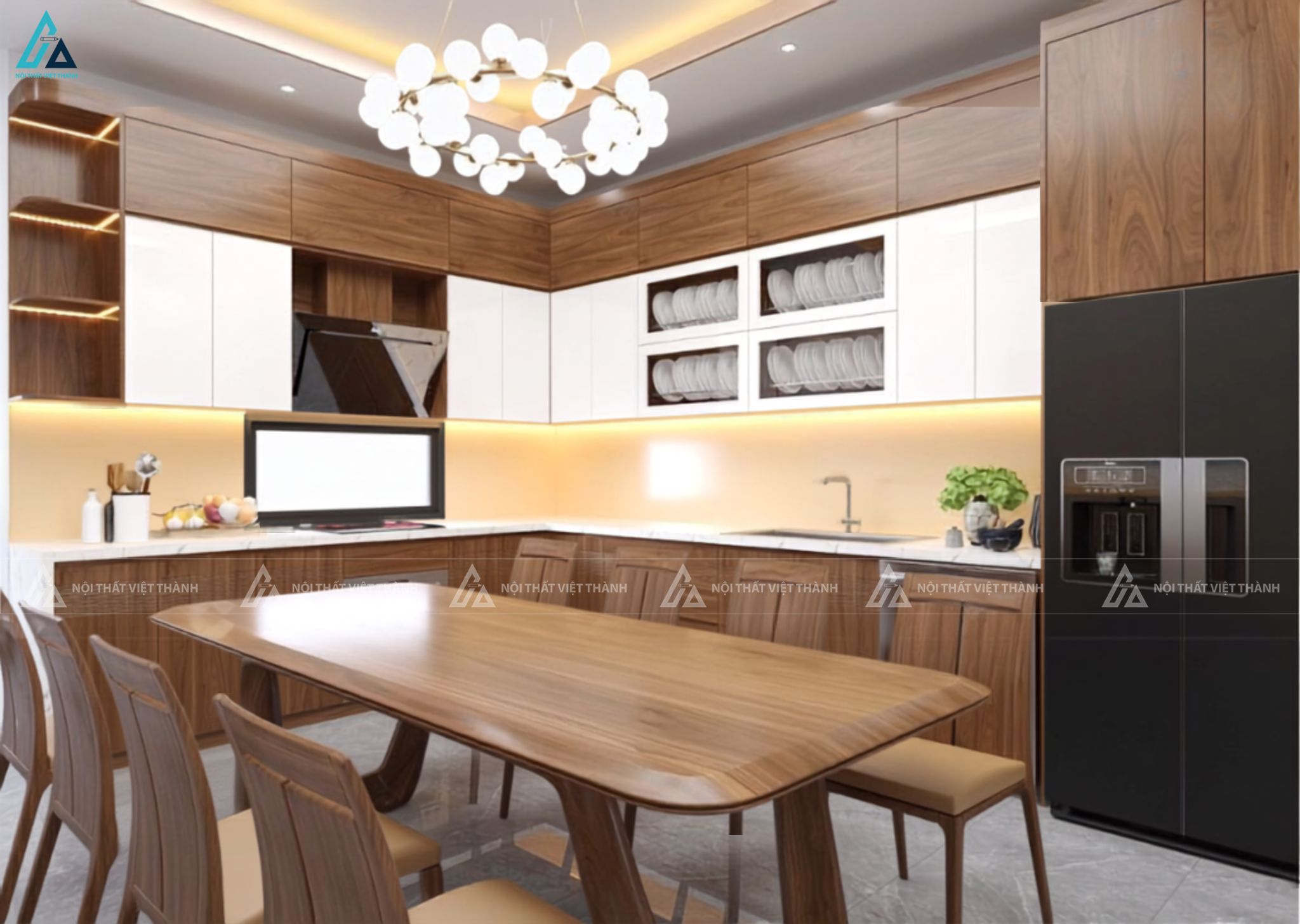 Tủ bếp gỗ công nghiệp hiện đại thiết kế sang trọng cho phòng bếp đẹp 1