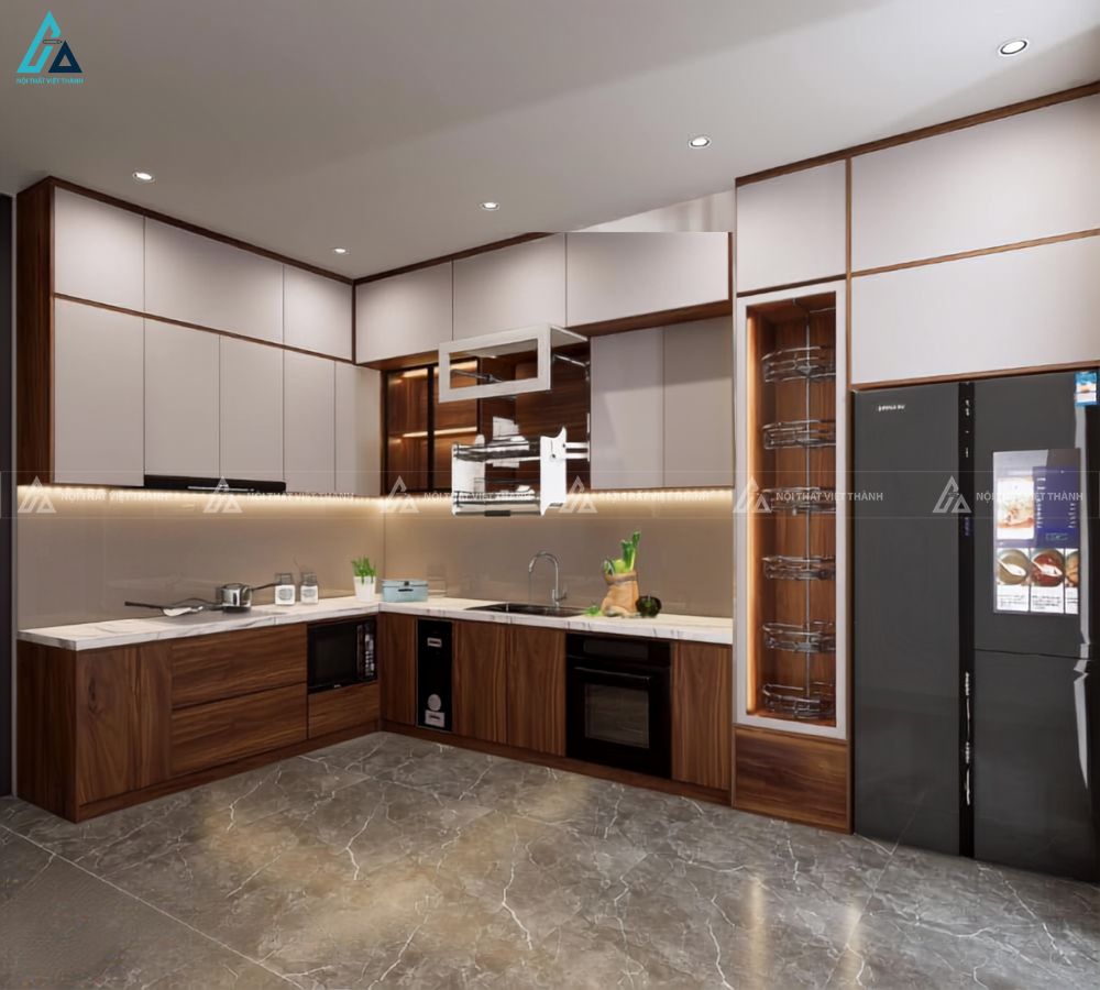 Mẫu tủ bếp gỗ công nghiệp bền đẹp nâng tầm không gian sống gia đình 3