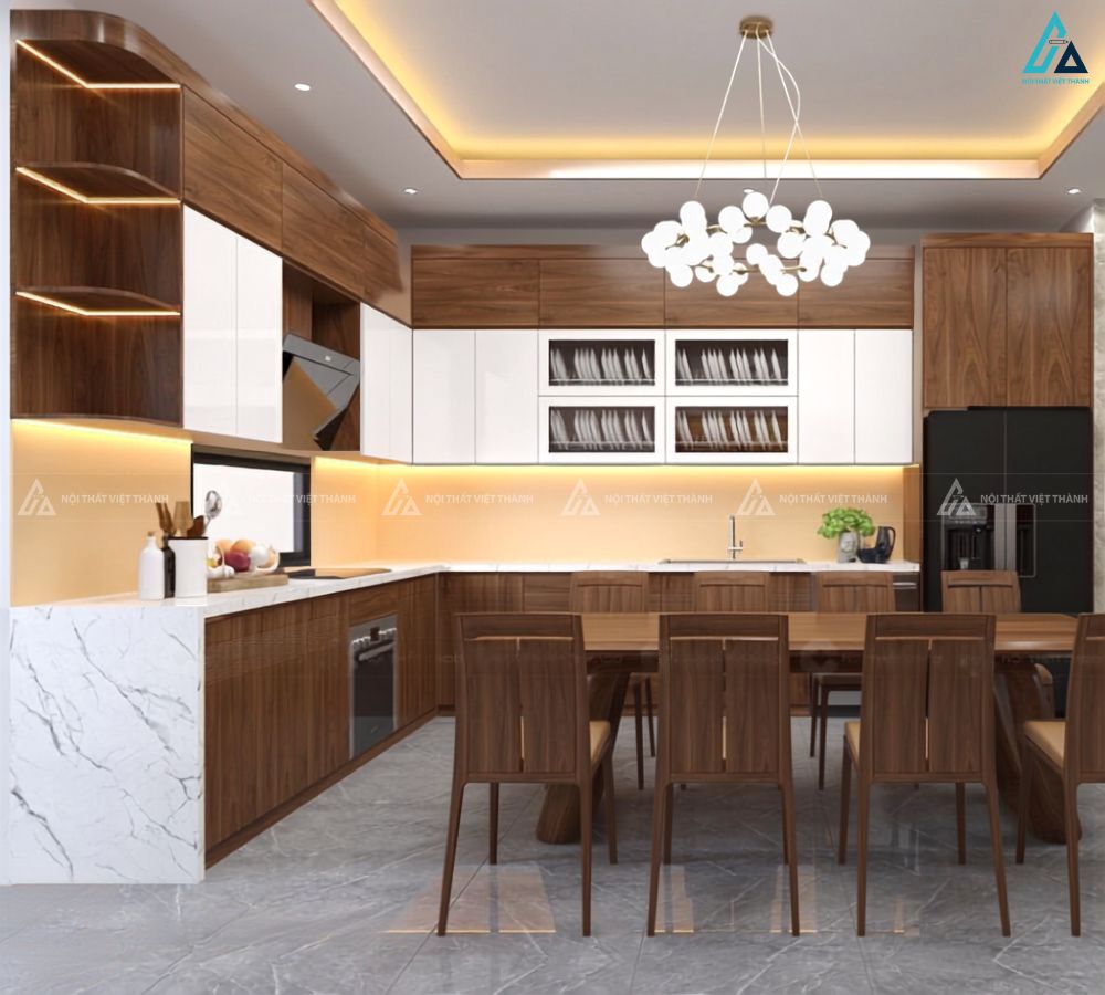 Tủ bếp gỗ công nghiệp hiện đại thiết kế sang trọng cho phòng bếp đẹp 3