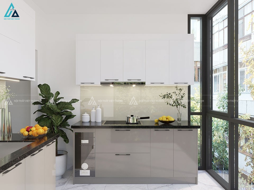Mẫu tủ bếp acrylic hiện đại tối ưu hóa tiện nghi sử dụng 1