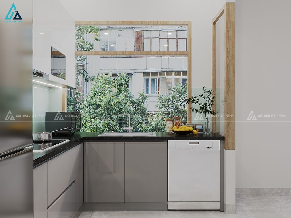 Tủ bếp acrylic cao cấp bền bỉ với phong cách hiện đại tối giản 1