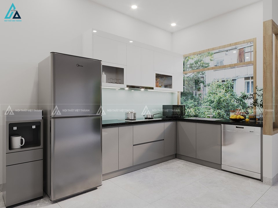 Tủ bếp acrylic cao cấp bền bỉ với phong cách hiện đại tối giản 2