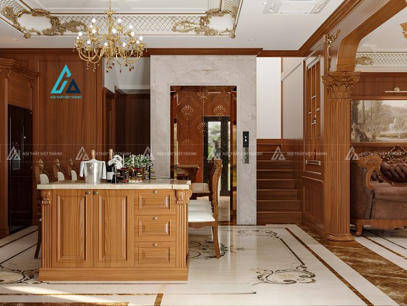 ủ bếp gỗ tự nhiên cao cấp tích hợp bàn ăn tiện nghi đẳng cấp 3