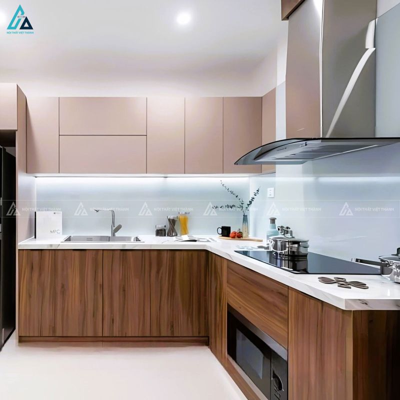 Tủ bếp mdf sang trọng tích hợp công năng hoàn hảo cho gia đình 2