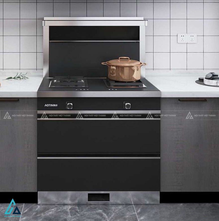 Tủ bếp mdf hiện đại tông xám sang trọng cho căn bếp nhỏ 3
