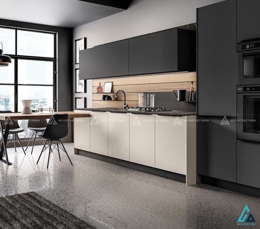 Mẫu tủ bếp mdf thiết kế tối giản đẳng cấp cho không gian nhà bếp