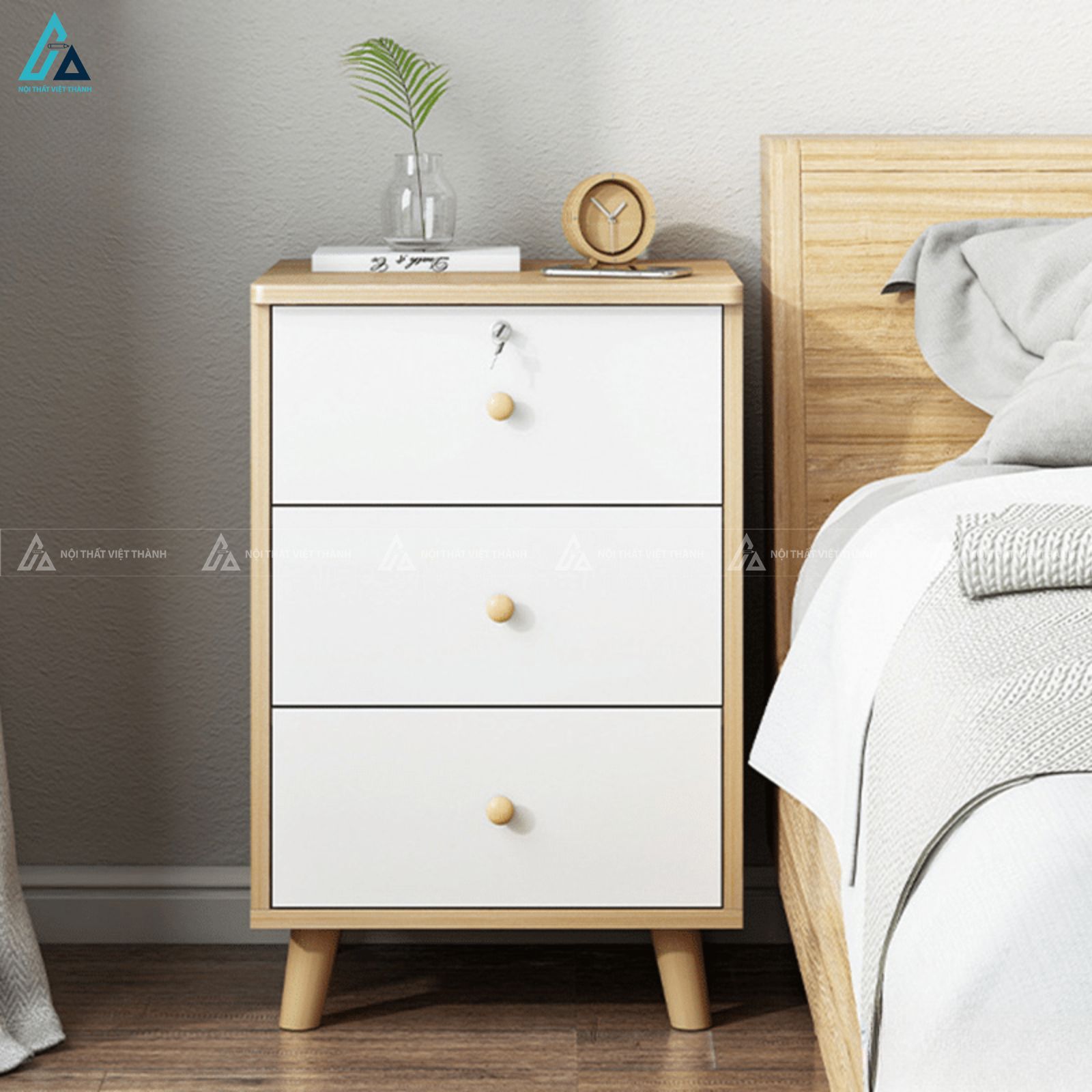 Tủ đầu giường hiện đại tạo điểm nhấn cho không gian nghỉ ngơi 2